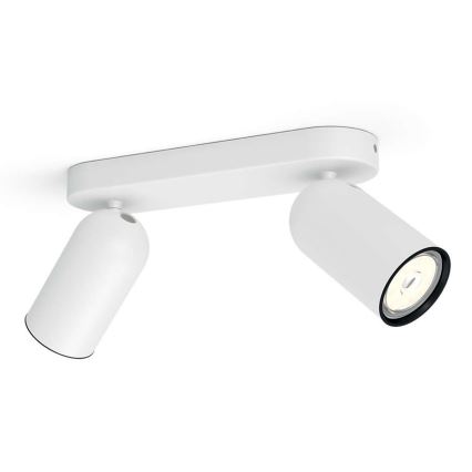 Philips - Spot LED RGBW regulável PONGEE 2xGU10/4,8W/230V 3000K branco + comando remoto