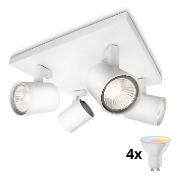 Philips - Spot LED RGBW dimerizável RUNNER 4xGU10/6,5W/230V 2700-6500K branco