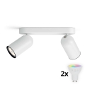Philips - Spot LED RGBW regulável PONGEE 2xGU10/4,8W/230V 3000K branco + comando remoto