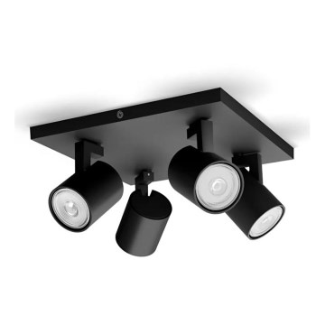 Philips - Spot RUNNER 4xGU10/20W/230V preto
