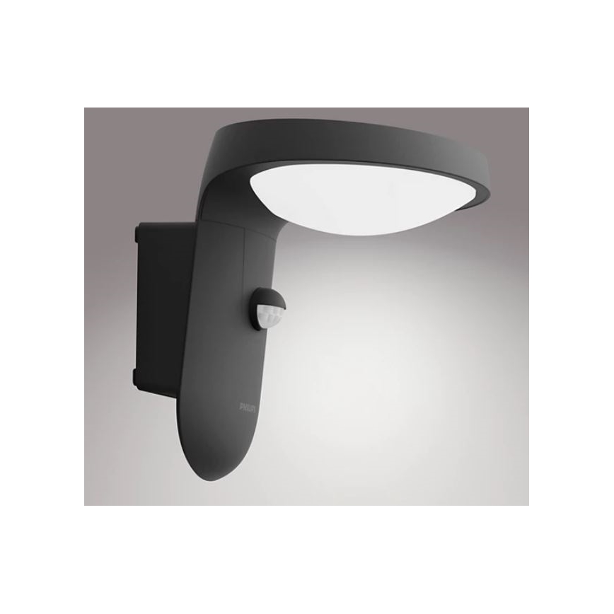 Philips - Luminária de parede exterior LED com sensor LED/9W/230V 4000K IP44