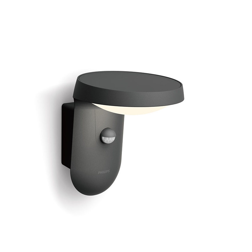Philips - Luminária de parede exterior LED com sensor LED/9W/230V 4000K IP44