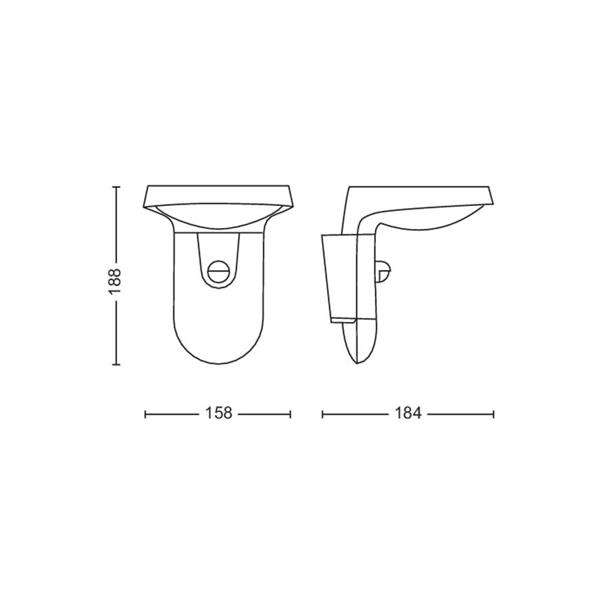 Philips - Luminária de parede exterior LED com sensor LED/9W/230V 4000K IP44