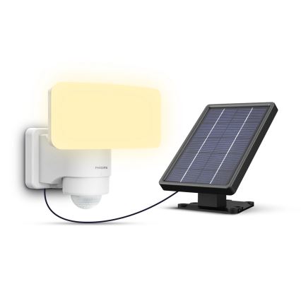 Philips - Luminária de parede solar LED com sensor de movimento e crepúsculo TYLUS LED/6W/3,7V 2600 mAh 3000K IP44