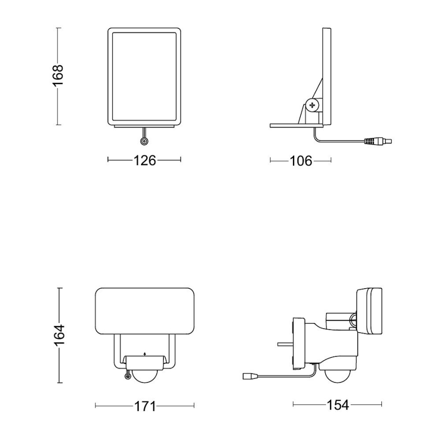Philips - Luminária de parede solar LED com sensor de movimento e crepúsculo TYLUS LED/6W/3,7V 2600 mAh 3000K IP44