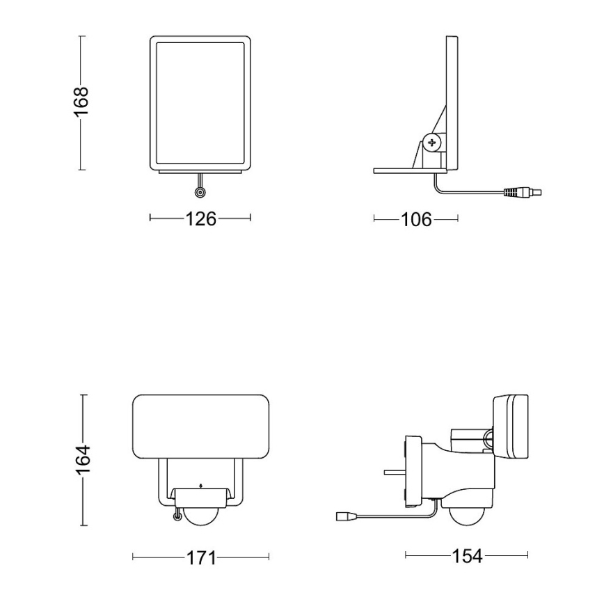 Philips - Luminária de parede solar LED com sensor de movimento e crepúsculo TYLUS LED/6W/3,7V 2600 mAh 5000K IP44