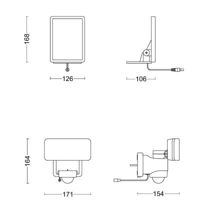 Philips - Luminária de parede solar LED com sensor de movimento e crepúsculo TYLUS LED/6W/3,7V 2600 mAh 5000K IP44
