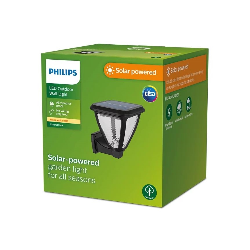 Philips - Luminária de parede solar LED VAPORA LED/1,5W/3,7V 1500 mAh IP44