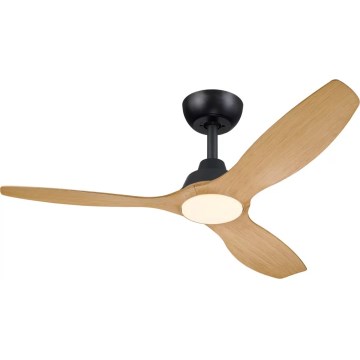 Philips - Ventilador de tecto LED regulável OLAS LED/24W/230V Ø 132 cm preto/castanho + controlo remoto