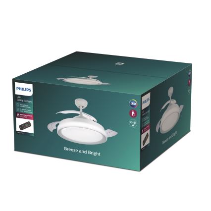 Philips - Ventilador de teto LED LED/35W/230V 5500/4000/2700K branco + controlo remoto