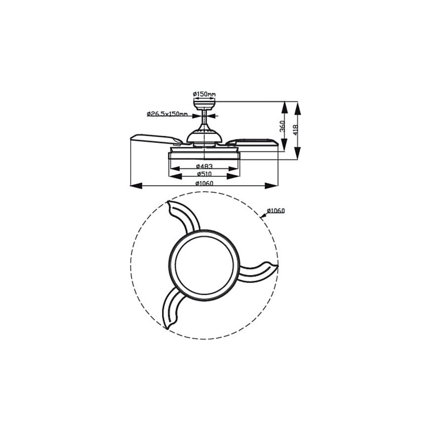 Philips - Ventilador de teto LED LED/35W/230V 5500/4000/2700K branco + controlo remoto