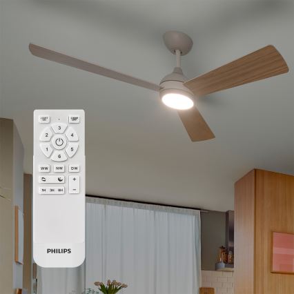 Philips - Ventilador de teto LED regulável CIVX LED/24W/230V + controlo remoto