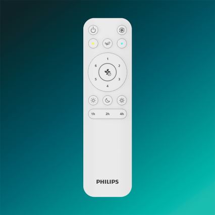 Philips - Ventilador de teto LED dimerizável OLAS LED/24W/230V diâmetro 106 cm preto/castanho + comando remoto