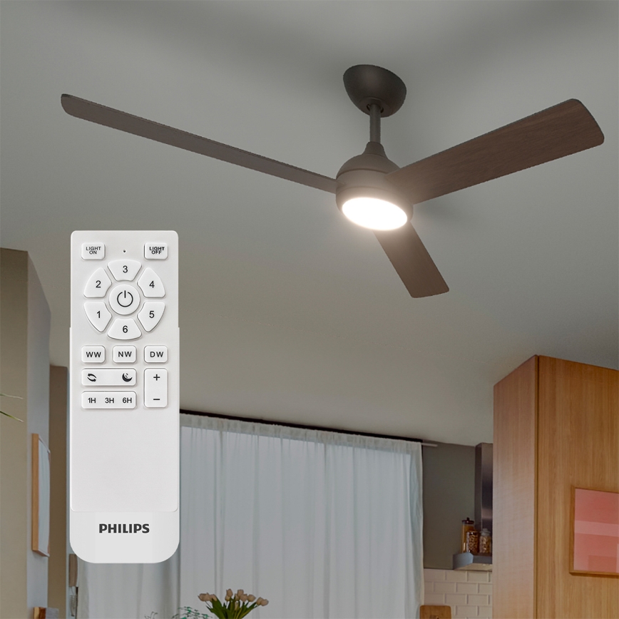 Philips - Ventilador de teto LED regulável CIVX LED/24W/230V + comando à distância