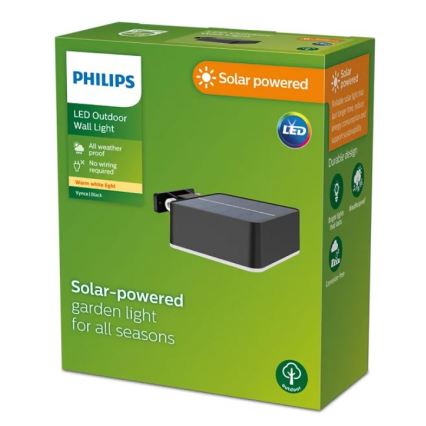 Philips - Luminária de parede solar LED VYNCE LED/1,5W/3,7V 1500 mAh IP44