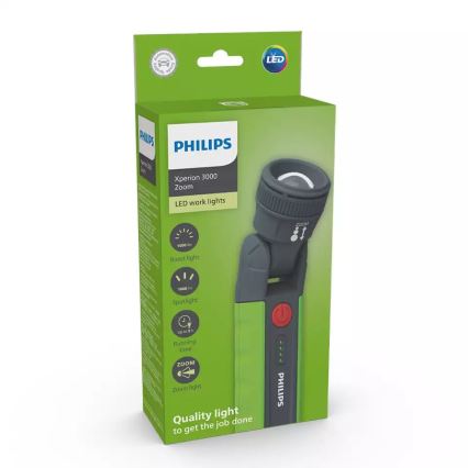 Philips X30ZOOMX1 - Lanterna recarregável LED regulável XPERION LED/6W/3,7V 1000 lm 2500 mAh IP54