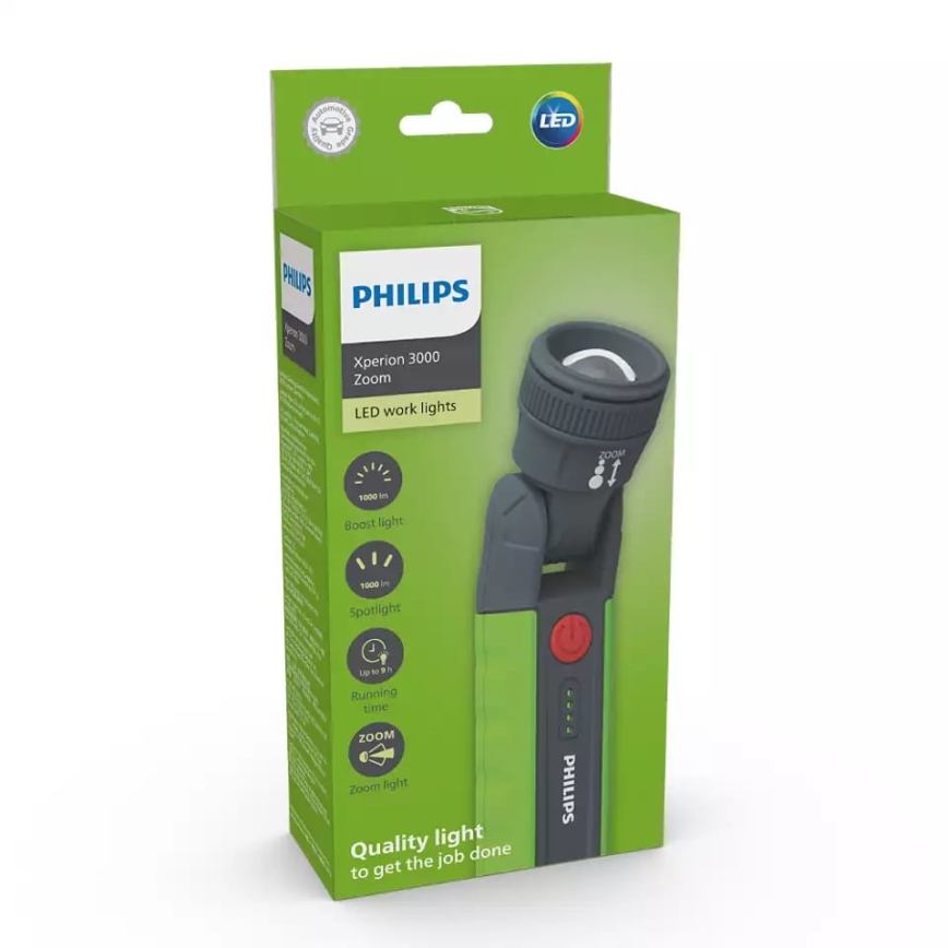 Philips X30ZOOMX1 - Lanterna recarregável LED regulável XPERION LED/6W/3,7V 1000 lm 2500 mAh IP54