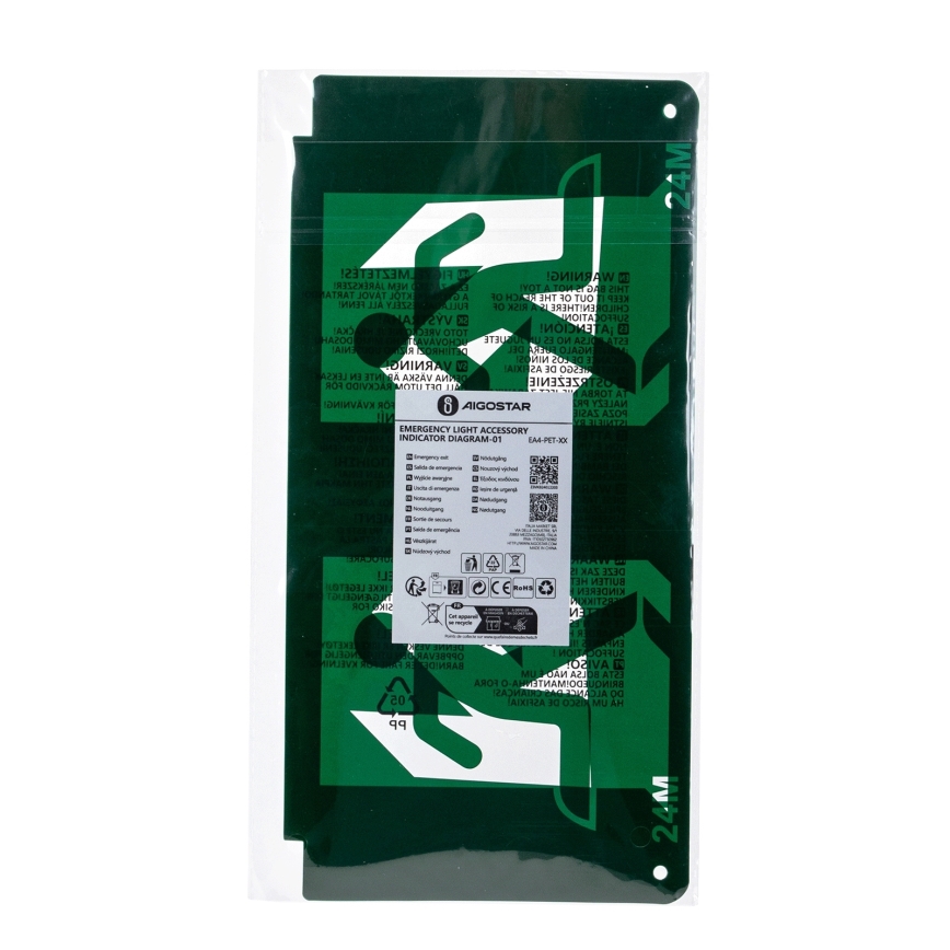 Pictograma para iluminação de emergência 16,2x32,7 cm