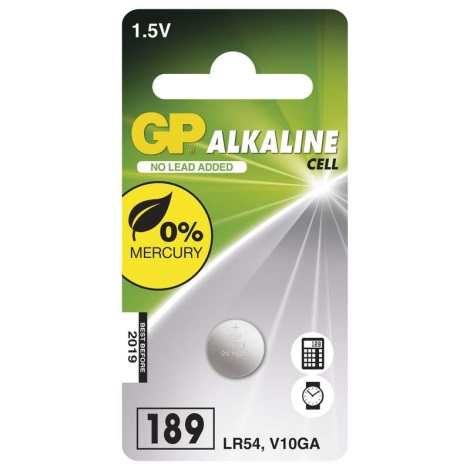 Pilha alcalina de botão LR54 GP ALKALINE 1,5V/44 mAh