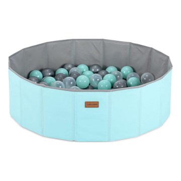 Piscina seca infantil com bolas, diâmetro 80 cm, azul/cinza