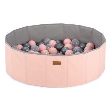 Piscina seca infantil com bolas diâmetro 80 cm rosa/cinza