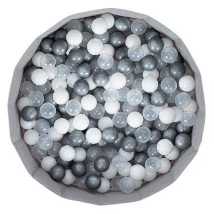 Piscina seca para crianças com bolas d. 80 cm branco/cinzento