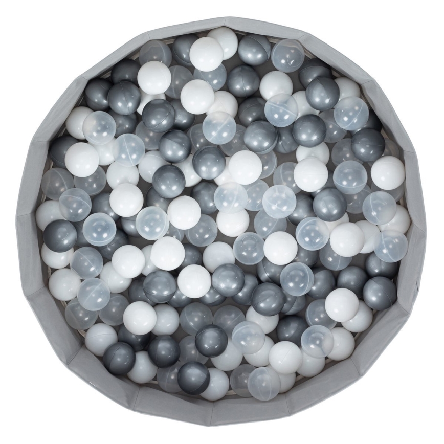 Piscina seca para crianças com bolas d. 80 cm branco/cinzento