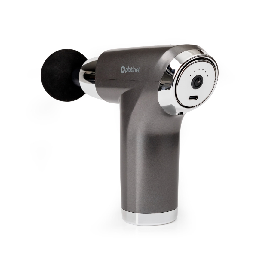 Pistola de massagem recarregável com 4 cabeças 25W/5V 1200 mAh