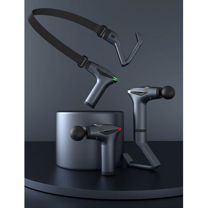 Pistola de massagem recarregável com 4 cabeças e cinta 25W/5V 1500 mAh