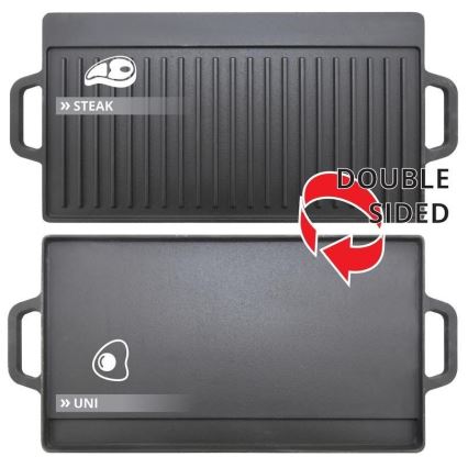 Placa de grelhar de dupla face 50x23 cm