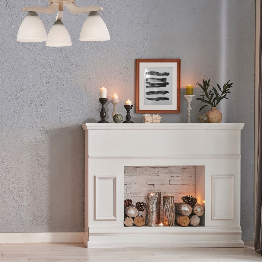 Plafon ADRIANO 3xE27/60W/230V faia