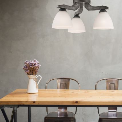 Plafon ADRIANO 3xE27/60W/230V faia