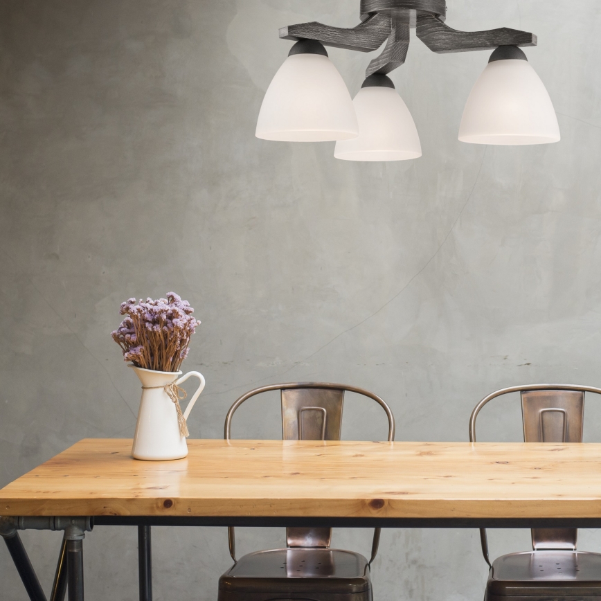 Plafon ADRIANO 3xE27/60W/230V faia