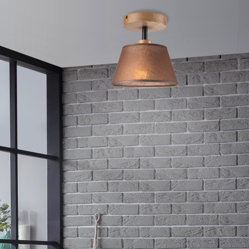 Plafonier ANTONIO 1xE14/40W/230V castanho/carvalho