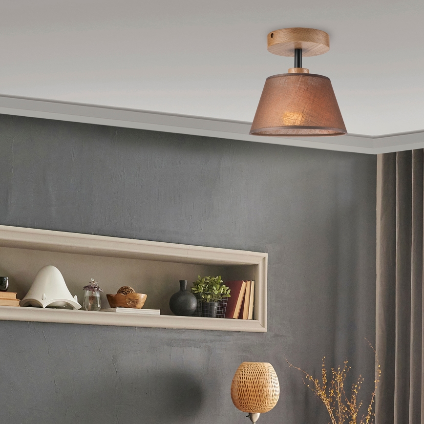 Plafonier ANTONIO 1xE14/40W/230V castanho/carvalho