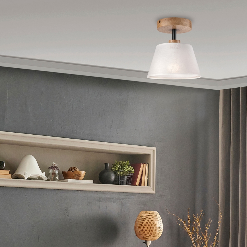 Plafonier ANTONIO 1xE14/60W/230V branco/carvalho