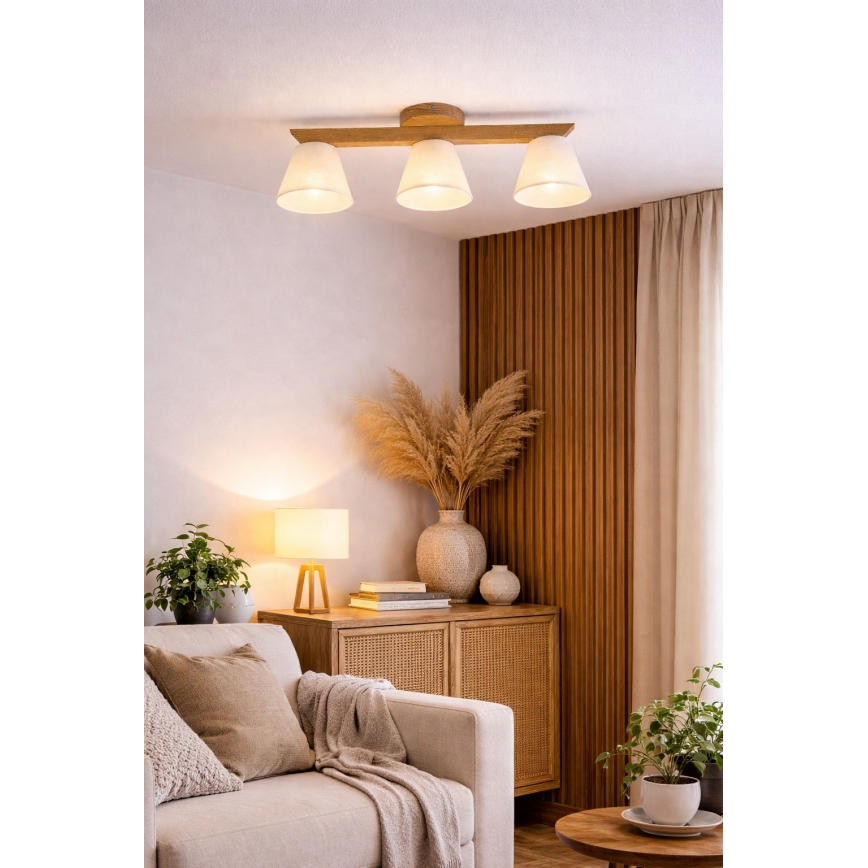 Plafonier ANTONIO 3xE14/40W/230V carvalho