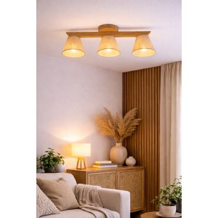 Plafonier ANTONIO 3xE14/40W/230V carvalho