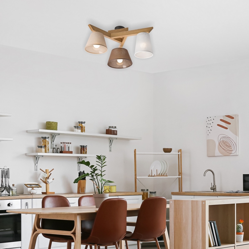 Plafonier ANTONIO 3xE14/40W/230V carvalho