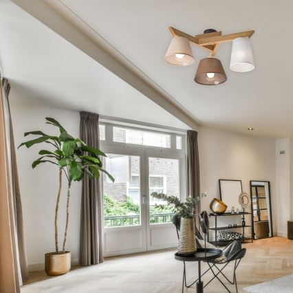 Plafonier ANTONIO 3xE14/40W/230V carvalho