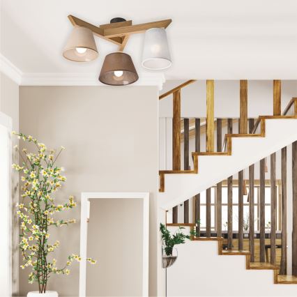 Plafonier ANTONIO 3xE14/40W/230V carvalho