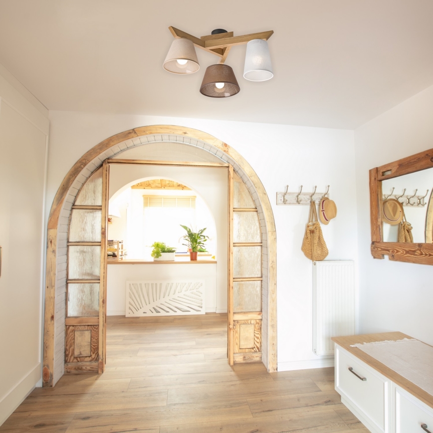 Plafonier ANTONIO 3xE14/40W/230V carvalho