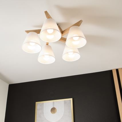 Plafonier ANTONIO 5xE14/40W/230V carvalho