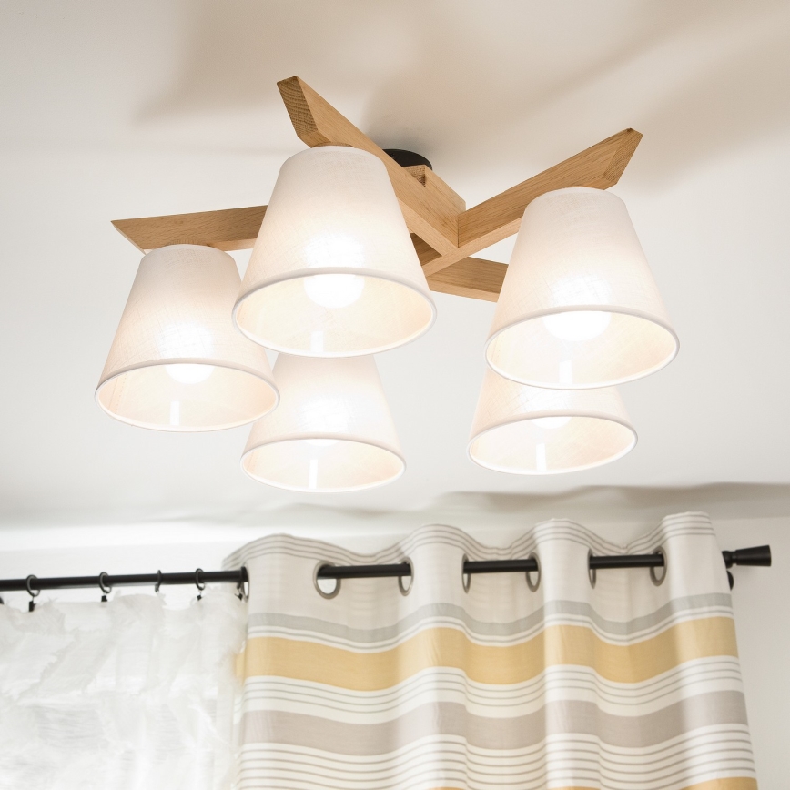 Plafonier ANTONIO 5xE14/40W/230V carvalho