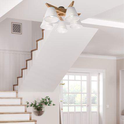 Plafonier ANTONIO 5xE14/40W/230V carvalho