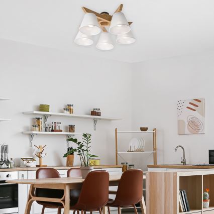 Plafonier ANTONIO 5xE14/40W/230V carvalho