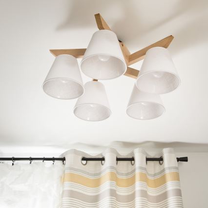 Plafonier ANTONIO 5xE14/40W/230V carvalho