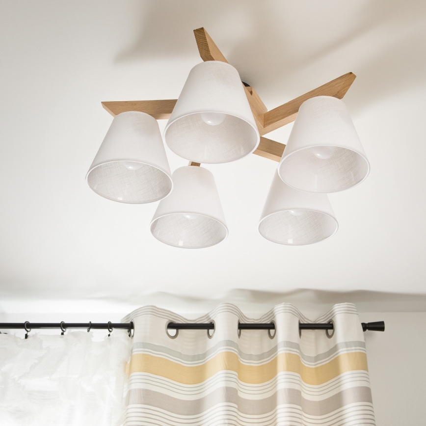 Plafonier ANTONIO 5xE14/40W/230V carvalho