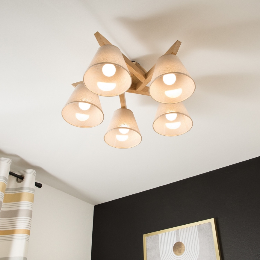 Plafonier ANTONIO 5xE14/40W/230V carvalho