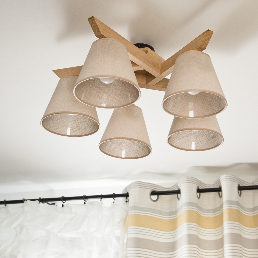 Plafonier ANTONIO 5xE14/40W/230V carvalho